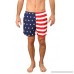 UZZI Men's American Flag Swim Trunks Red, Blue, White B07BMP2FV6